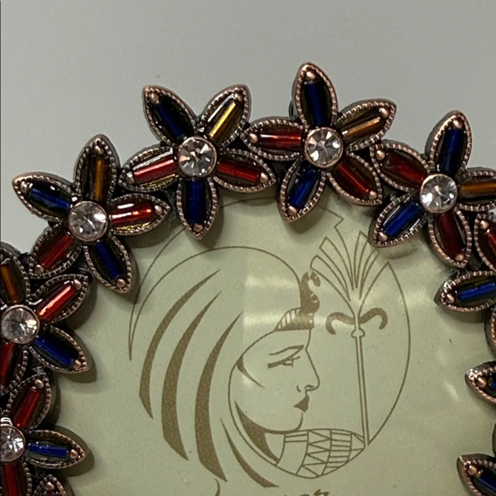 Luxor Las Vegas casino floral red blue clear Egyptian revival Round Photo Frame